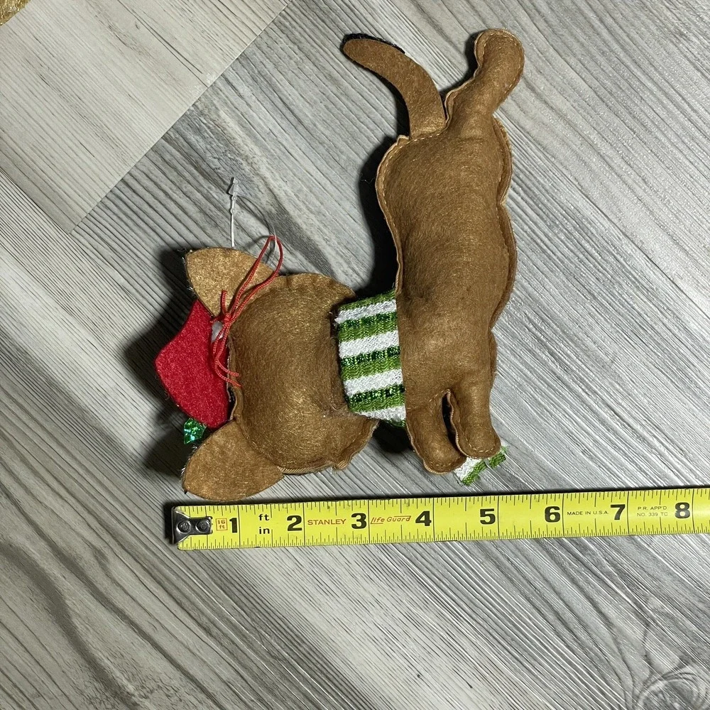 Cat Dog Christmas Ornaments 3D Felt‎ Textured Embellished Stuffed Multicolor 8